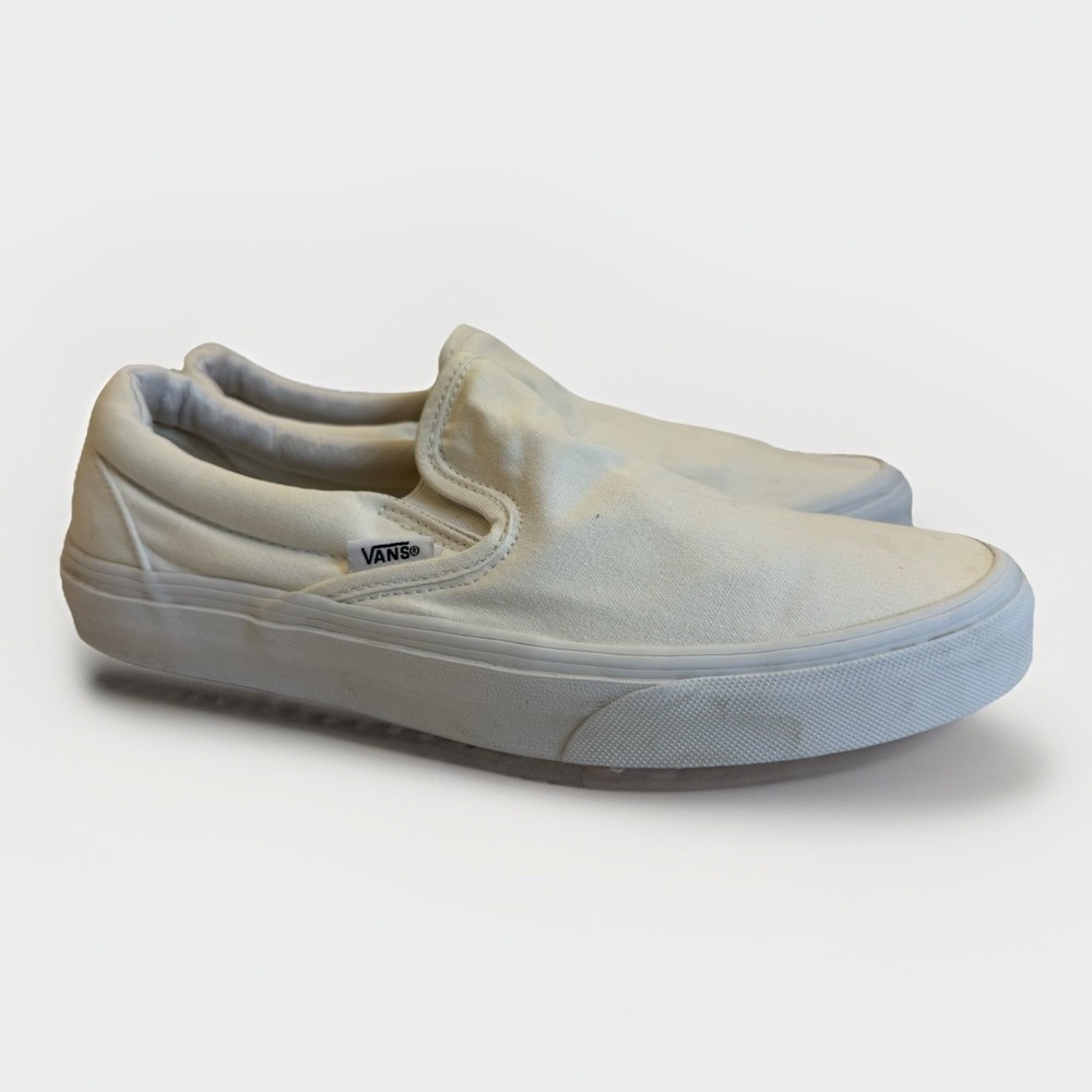 Vans Women's White Slip-On Athletic Shoes size 9
